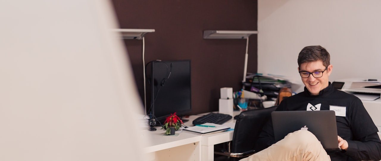 A person working in calm focus