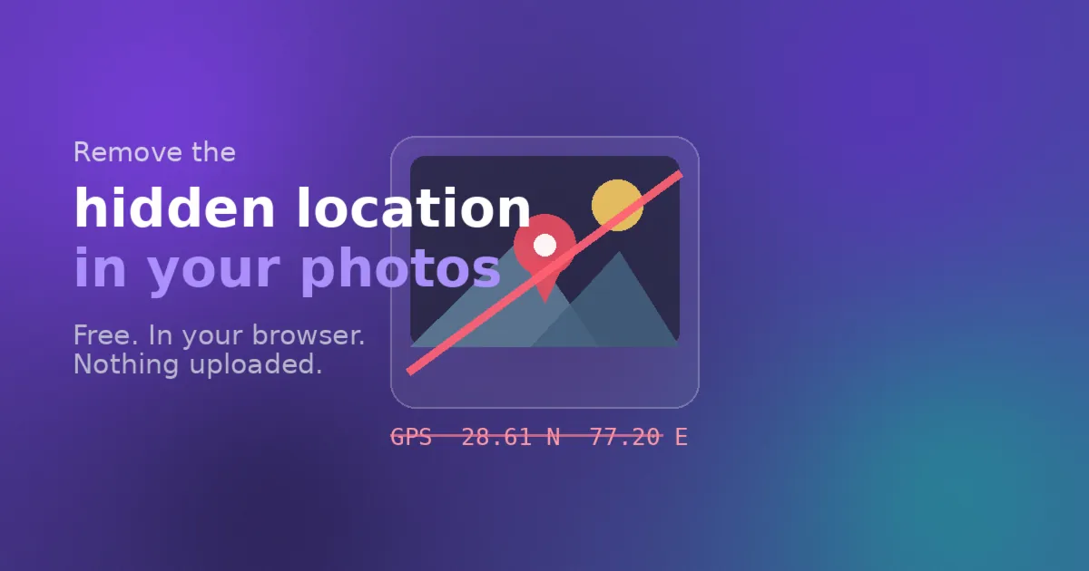 A photo with its hidden location data being removed