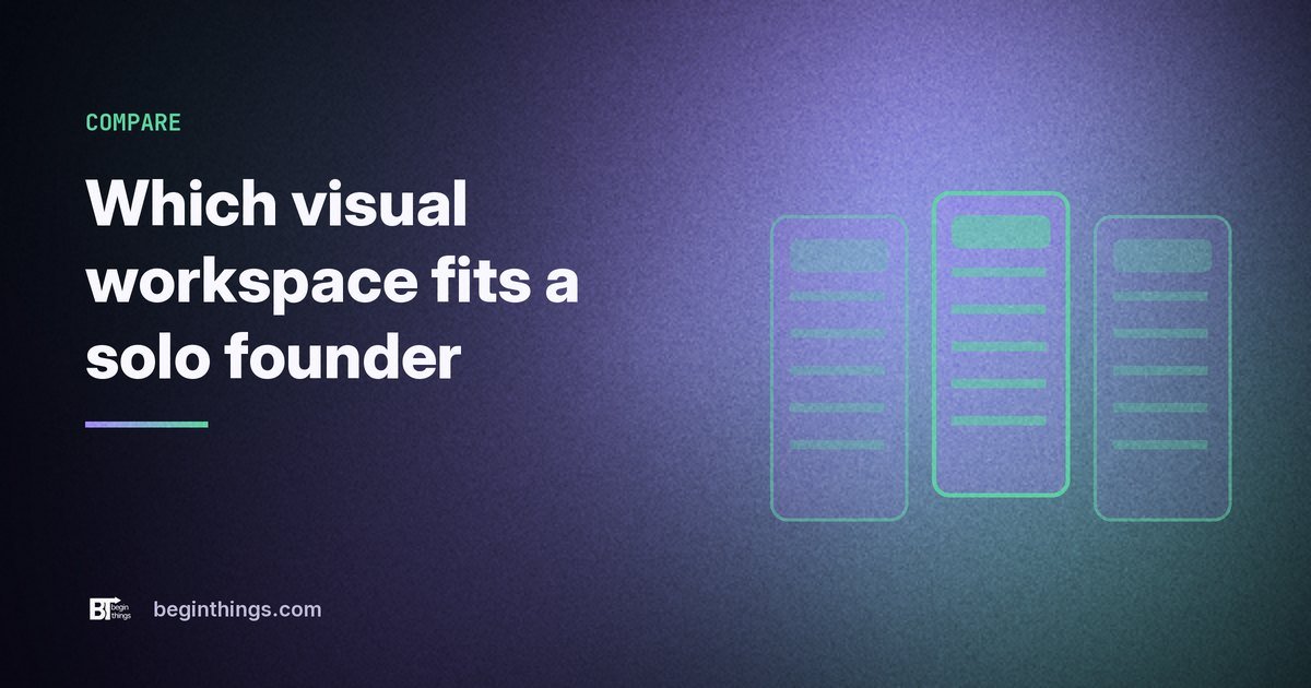 Which visual workspace actually fits a solo founder?