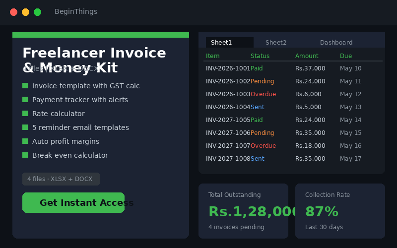 Freelancer Invoice and Money Kit preview