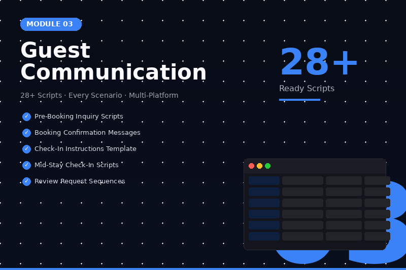 Airbnb guest communication automation - 28 message templates, check-in scripts