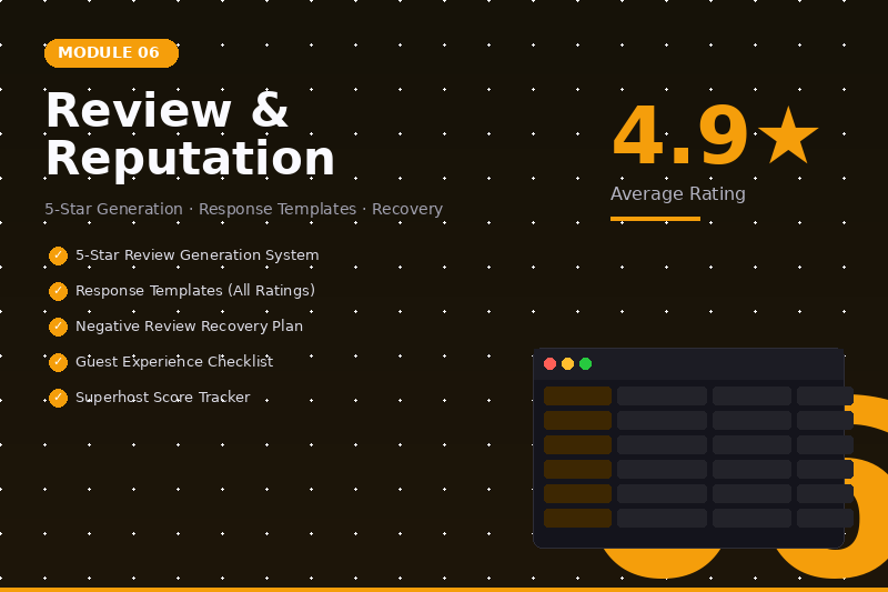 Airbnb review and reputation engine - 5-star review generation, response templates