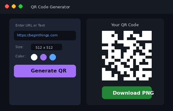 QR code generator tool preview