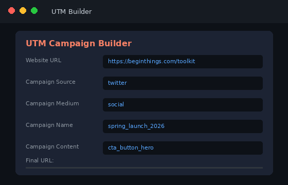 UTM campaign builder tool preview